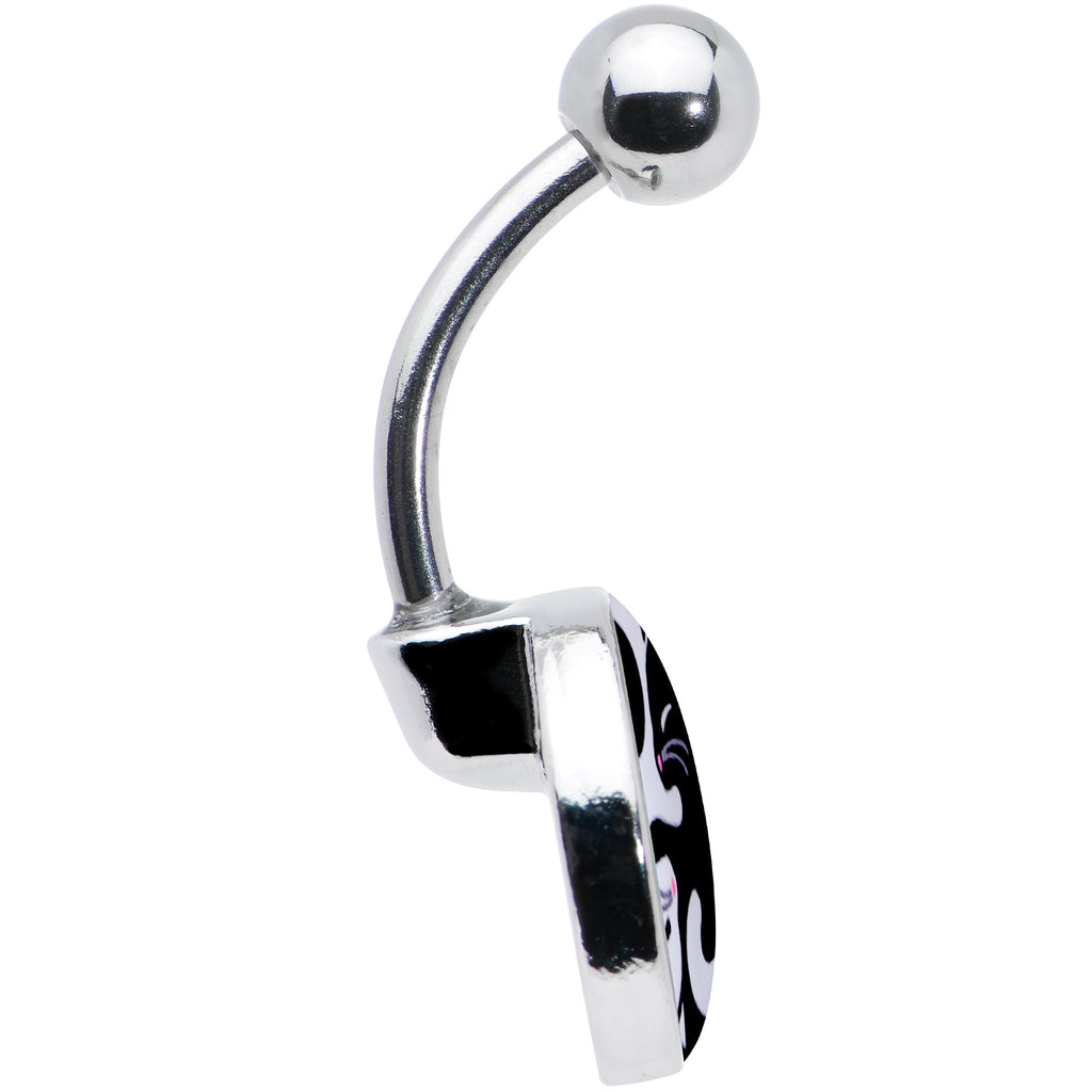 BodyCandy Cute Kitty Cat Yin Yang Belly Ring by Onyx O — side view
