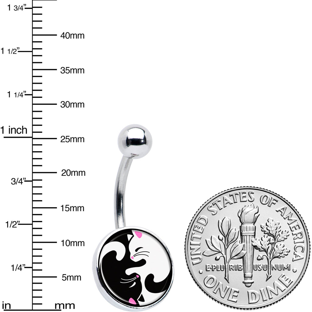 BodyCandy Cute Kitty Cat Yin Yang Belly Ring by Onyx O — alternative angle