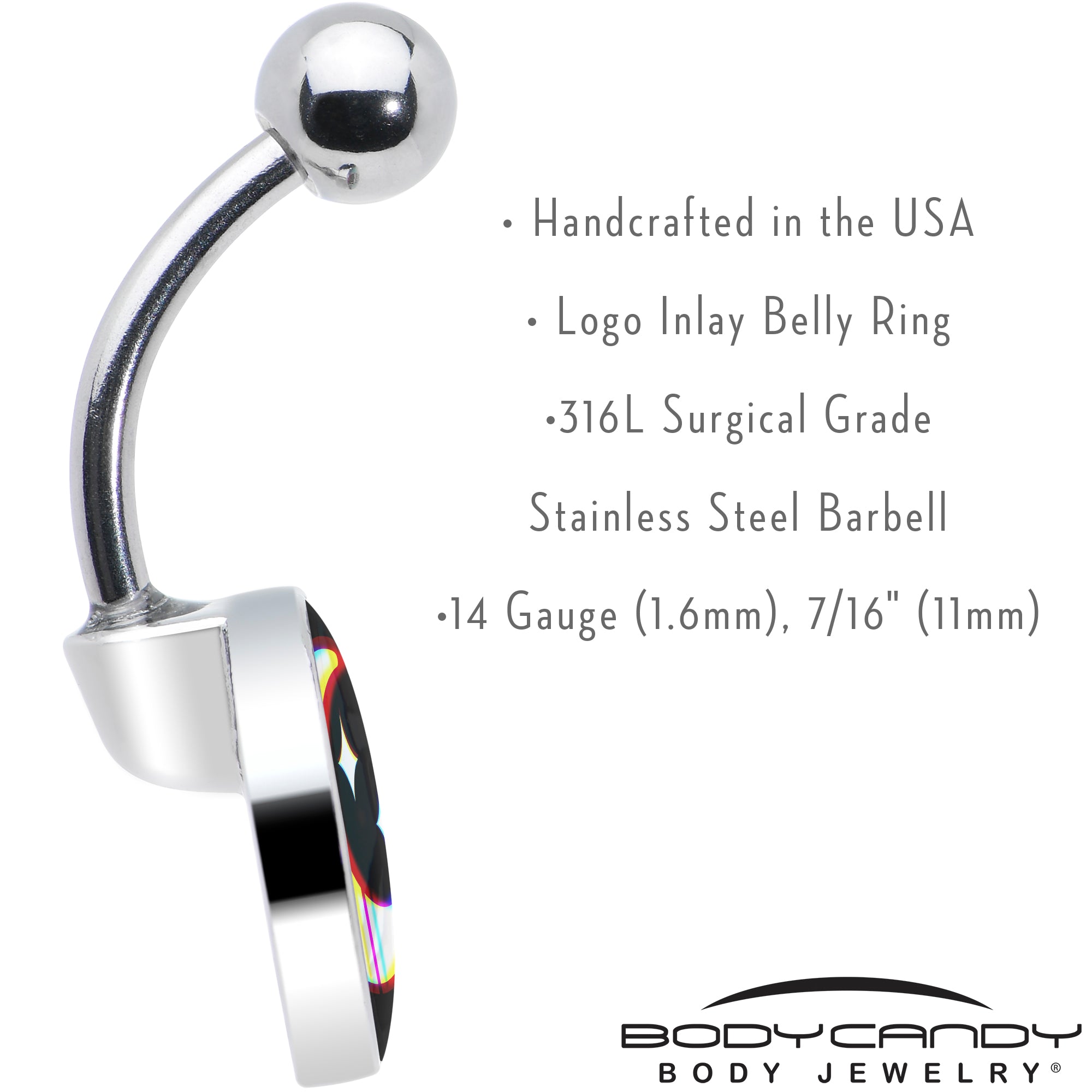 BodyCandy Chromatic Moon Belly Ring by Onyx O — in-use photo