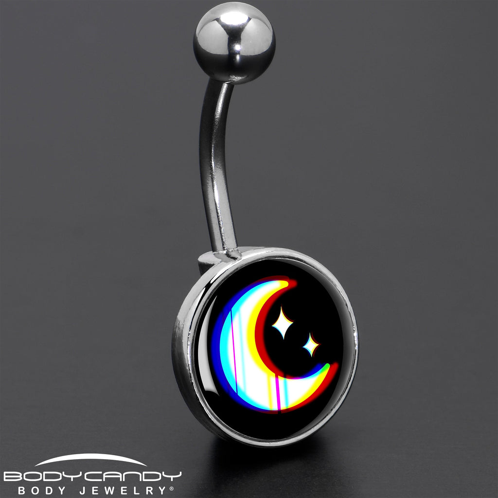 BodyCandy Chromatic Moon Belly Ring by Onyx O — size reference