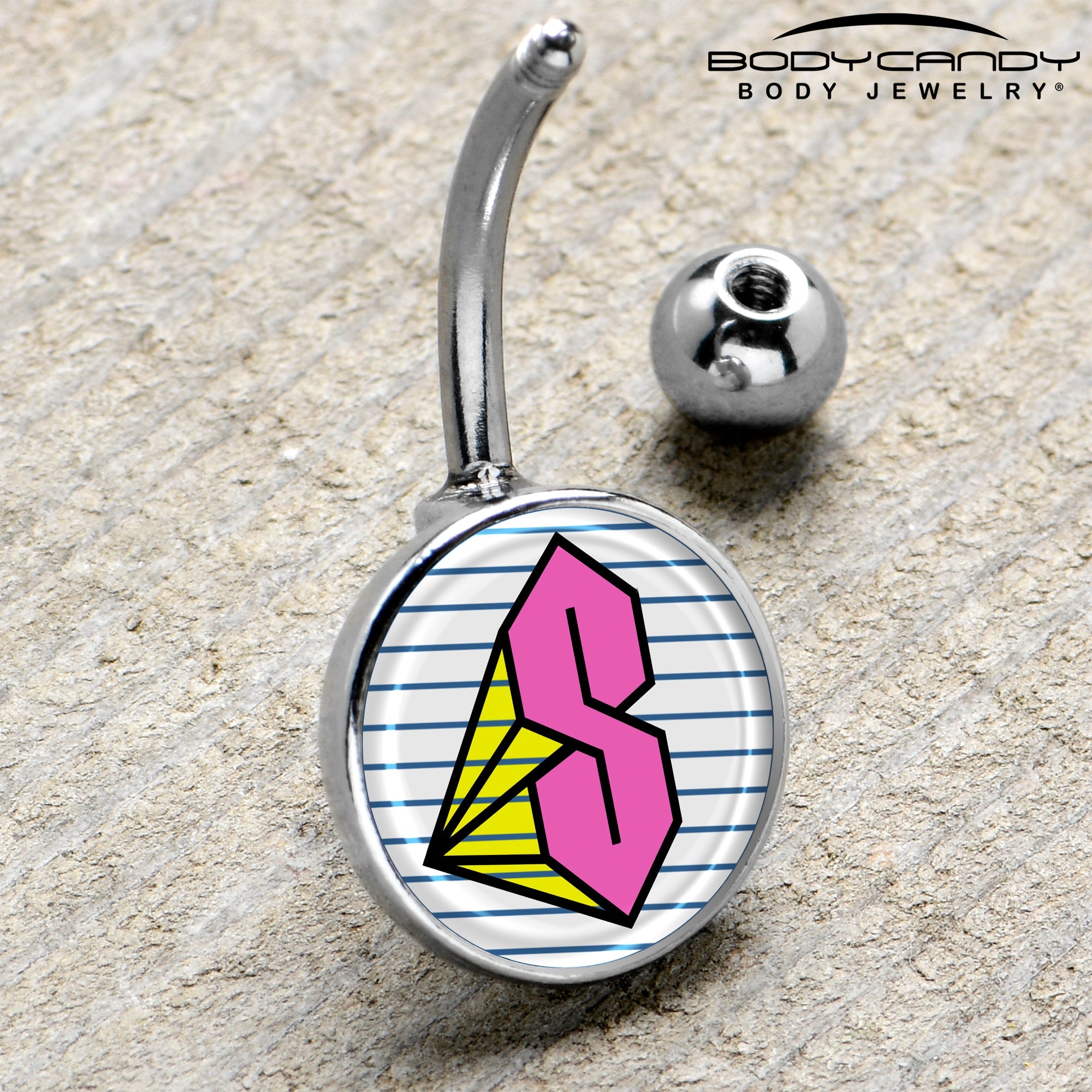 BodyCandy Hot Pink Cool S Belly Ring by Onyx O — side view