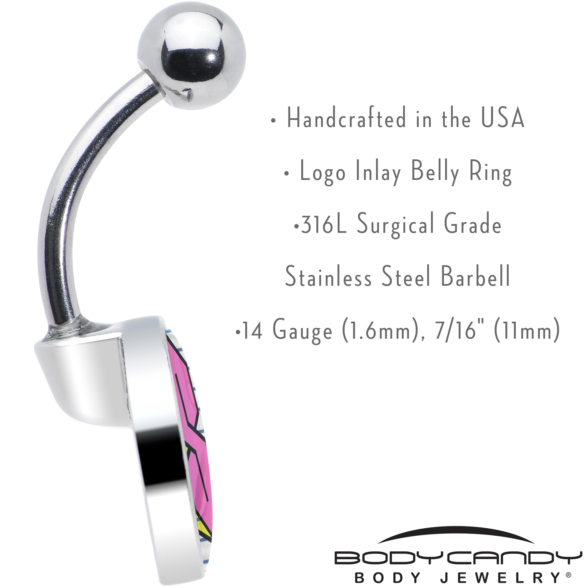 BodyCandy Hot Pink Cool S Belly Ring by Onyx O — in-use photo