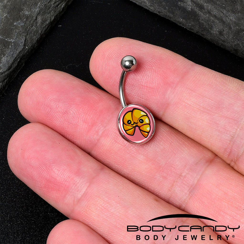 BodyCandy Quaso Croissant Belly Ring by Onyx O — detail close-up