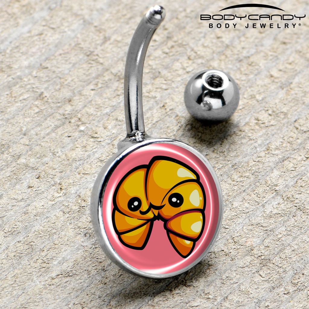 BodyCandy Quaso Croissant Belly Ring by Onyx O — side view