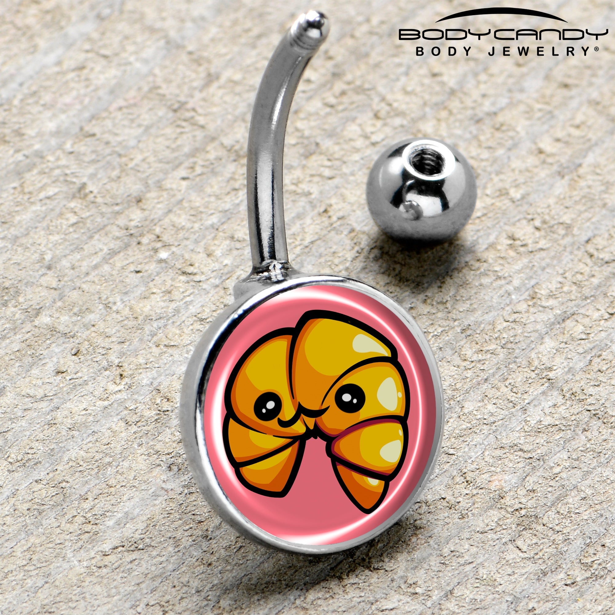 BodyCandy Quaso Croissant Belly Ring by Onyx O — side view