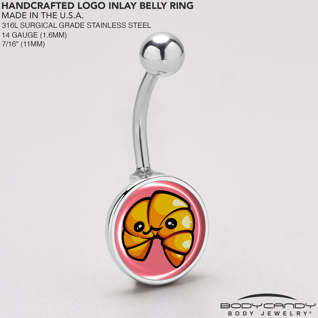 BodyCandy Quaso Croissant Belly Ring by Onyx O — back view