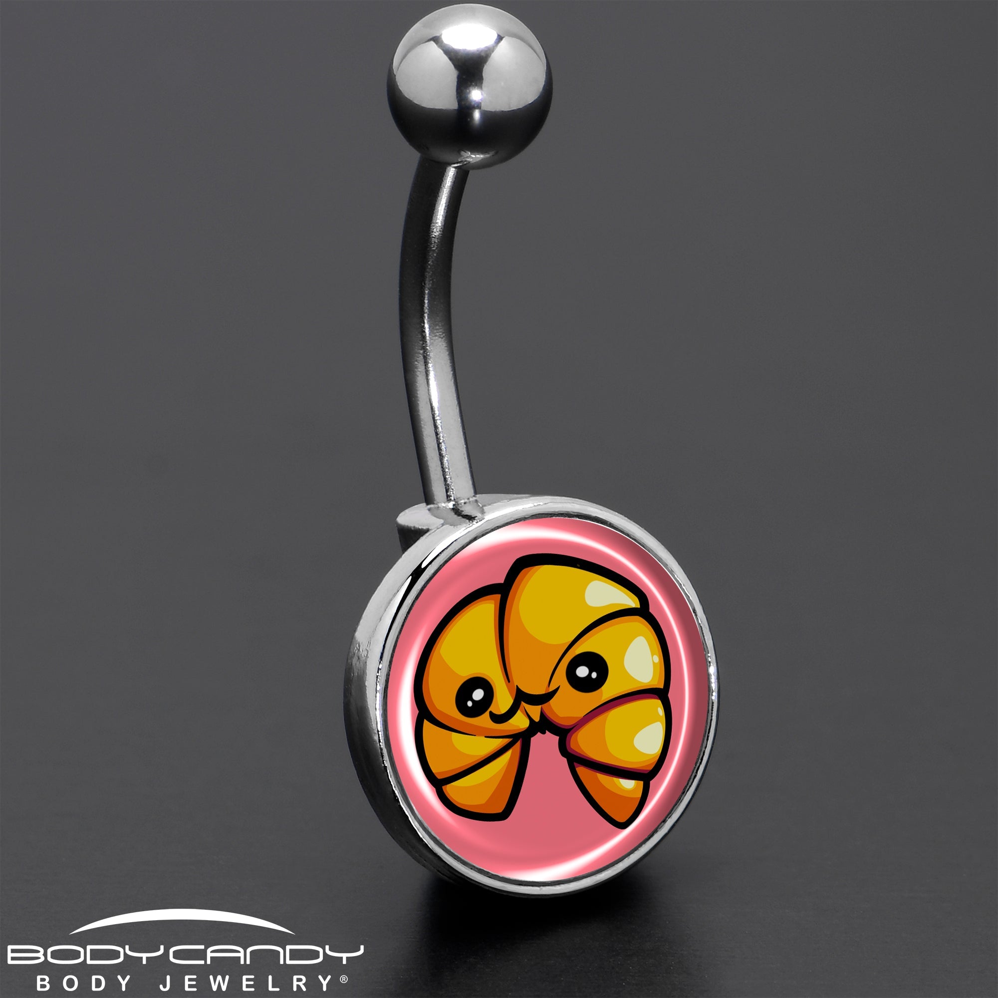 BodyCandy Quaso Croissant Belly Ring by Onyx O — size reference