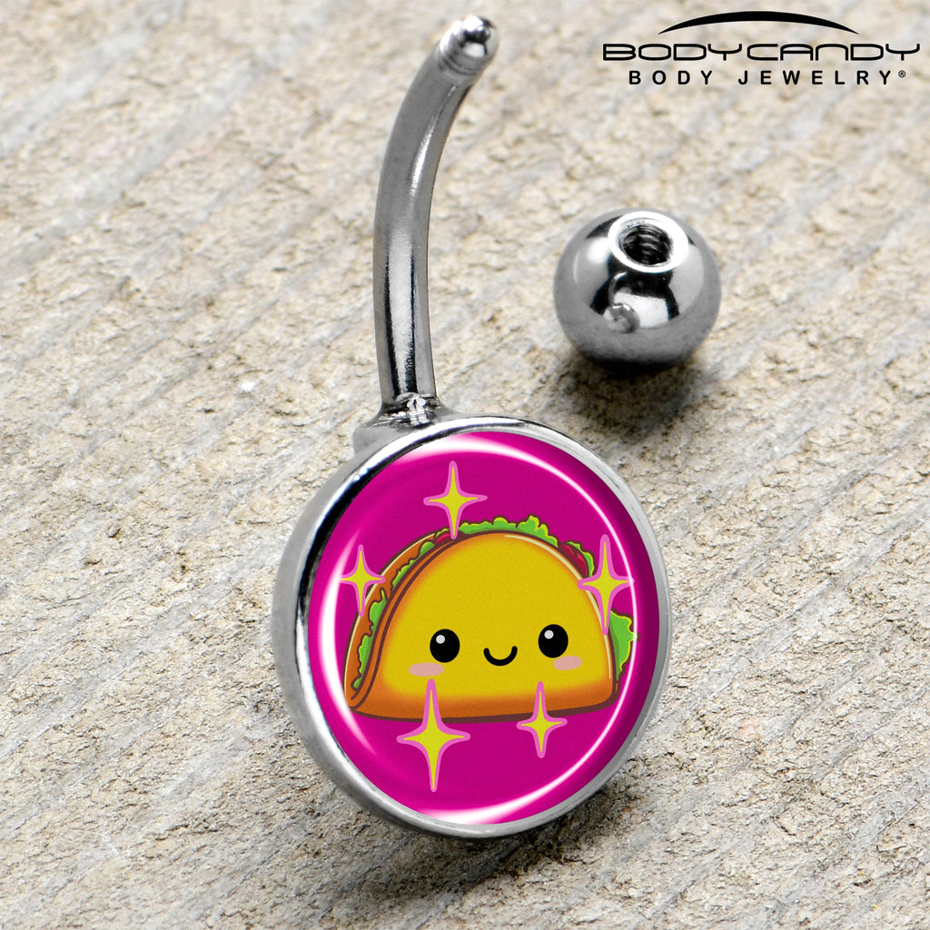 BodyCandy Mexican Fiesta Cute Taco Belly Ring by Onyx O — side view