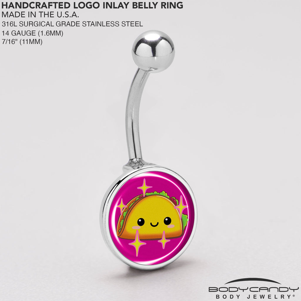 BodyCandy Mexican Fiesta Cute Taco Belly Ring by Onyx O — back view