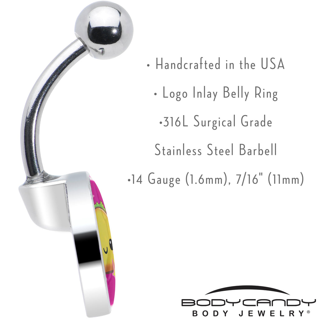 BodyCandy Mexican Fiesta Cute Taco Belly Ring by Onyx O — in-use photo