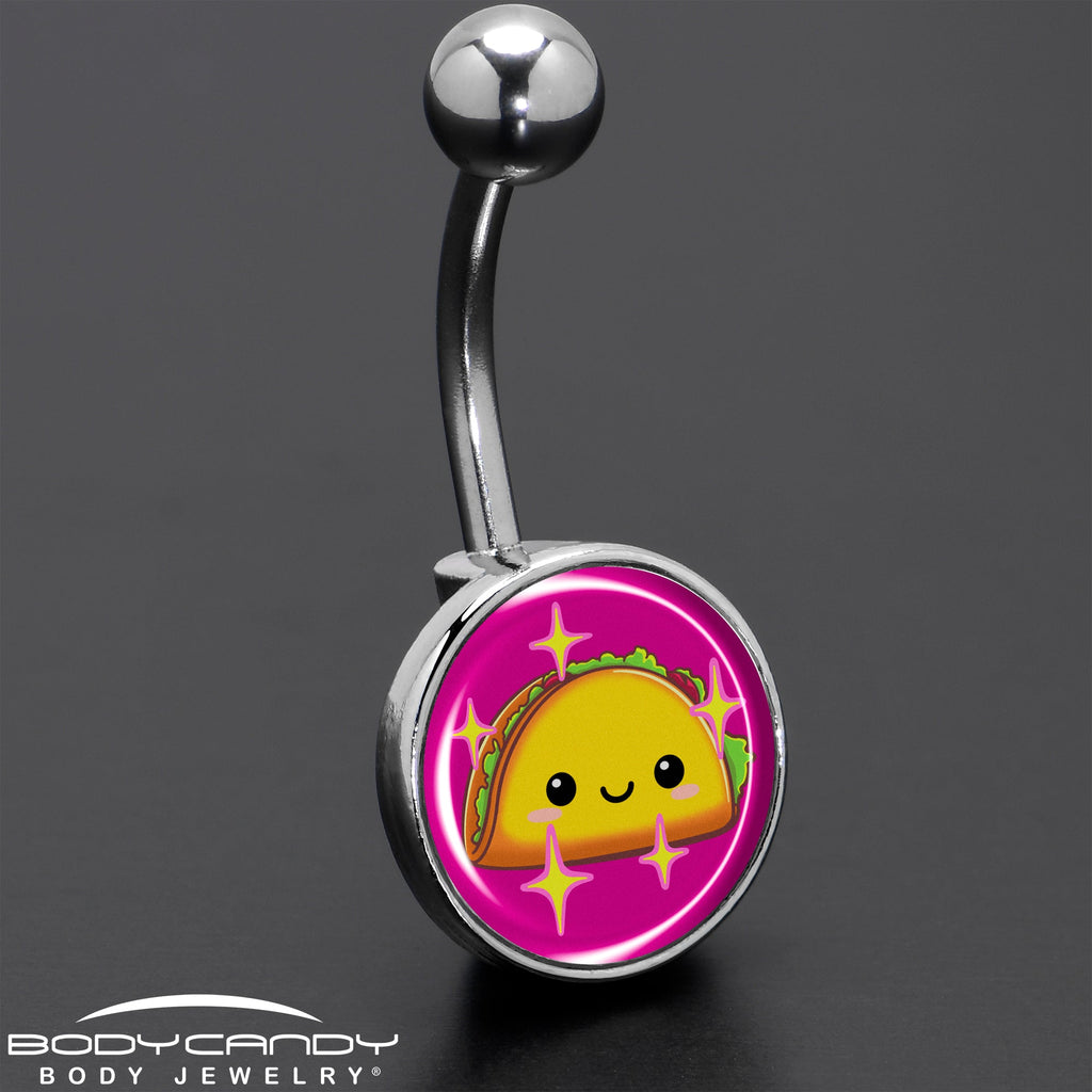 BodyCandy Mexican Fiesta Cute Taco Belly Ring by Onyx O — size reference