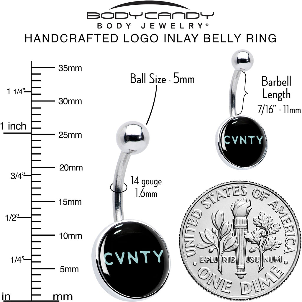 BodyCandy Phrase Logo CVNTY Belly Ring by Onyx O — alternative angle