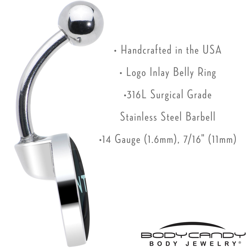 BodyCandy Phrase Logo CVNTY Belly Ring by Onyx O — in-use photo