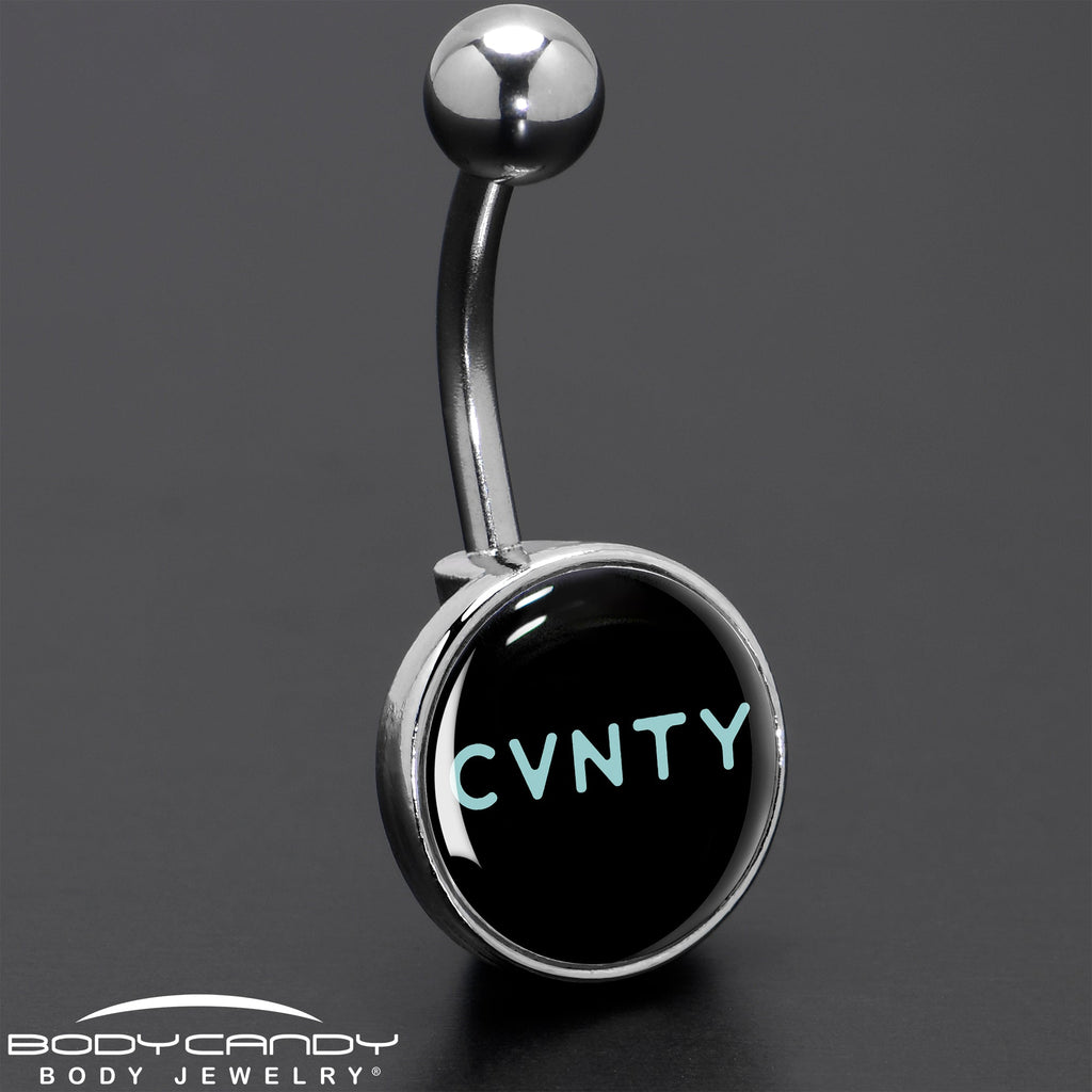 BodyCandy Phrase Logo CVNTY Belly Ring by Onyx O — size reference