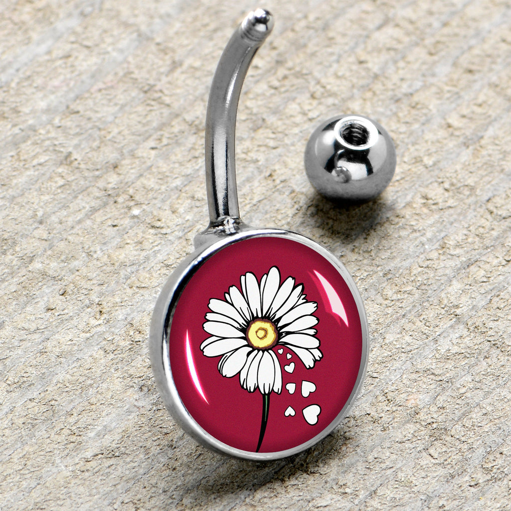 BodyCandy Love Me Not Flower Belly Ring by Onyx O — side view
