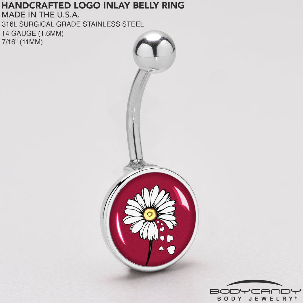 BodyCandy Love Me Not Flower Belly Ring by Onyx O — back view