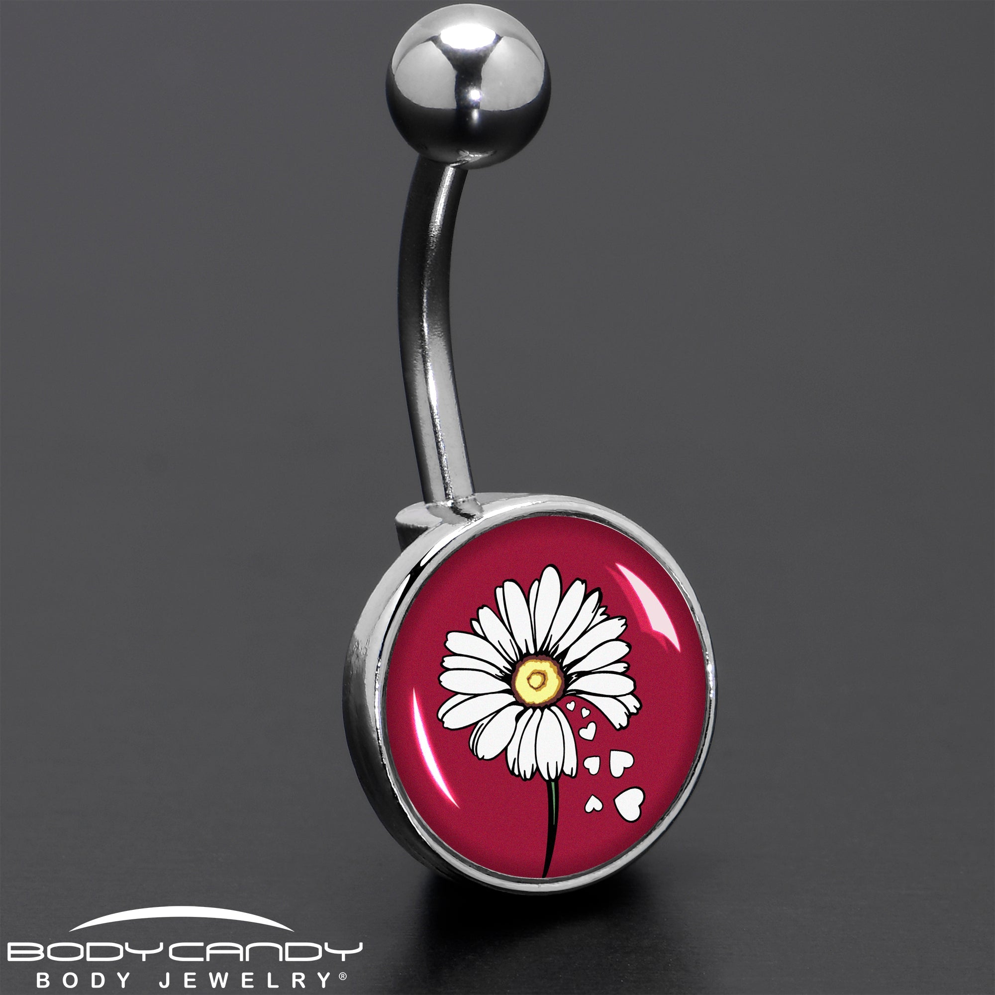 BodyCandy Love Me Not Flower Belly Ring by Onyx O — size reference