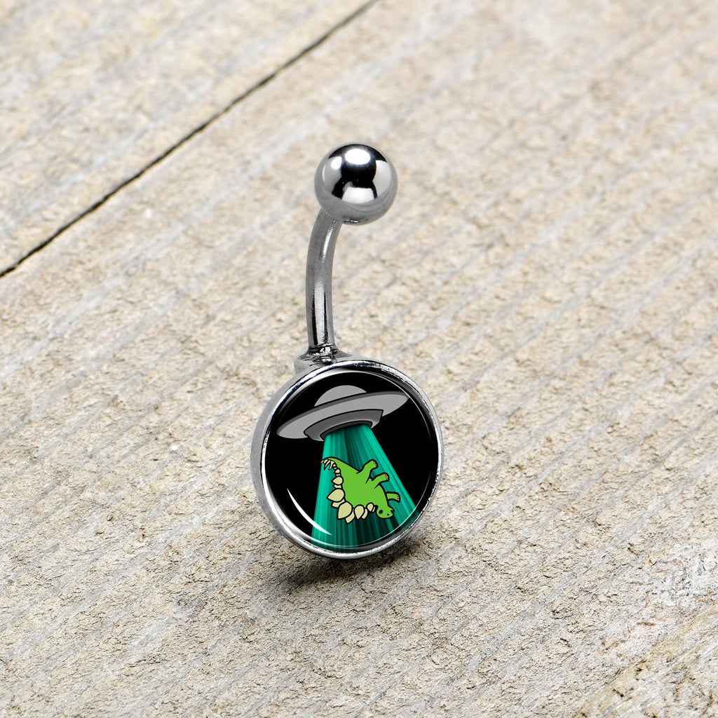 BodyCandy Alien UFO Dinosaur Abduction Belly Ring by Onyx O — size reference