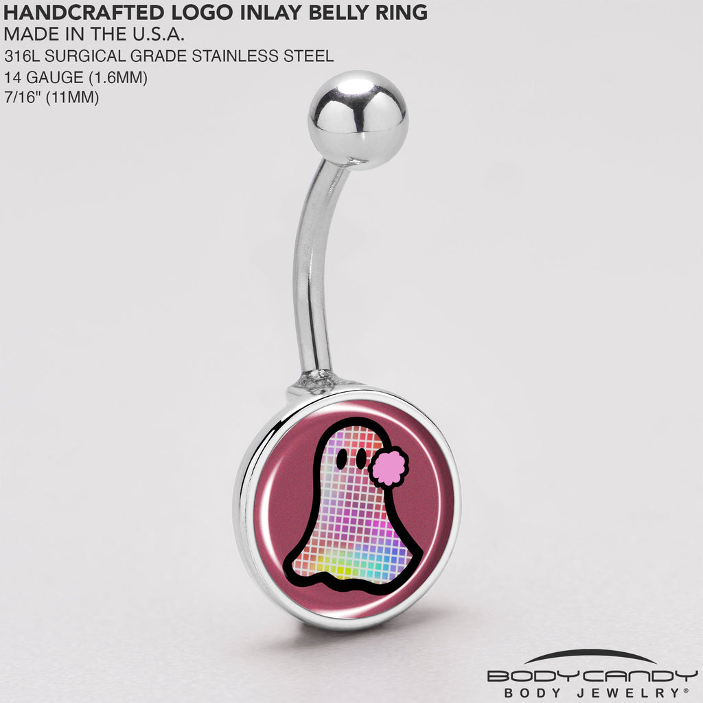 BodyCandy Disco Spirit Ghost Belly Ring by Onyx O — back view