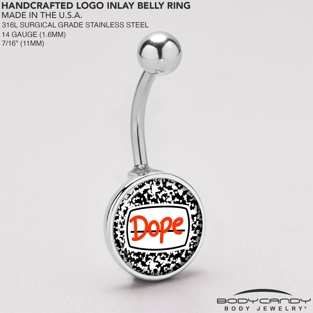 BodyCandy Dope Composition Notebook Belly Ring by Onyx O — back view