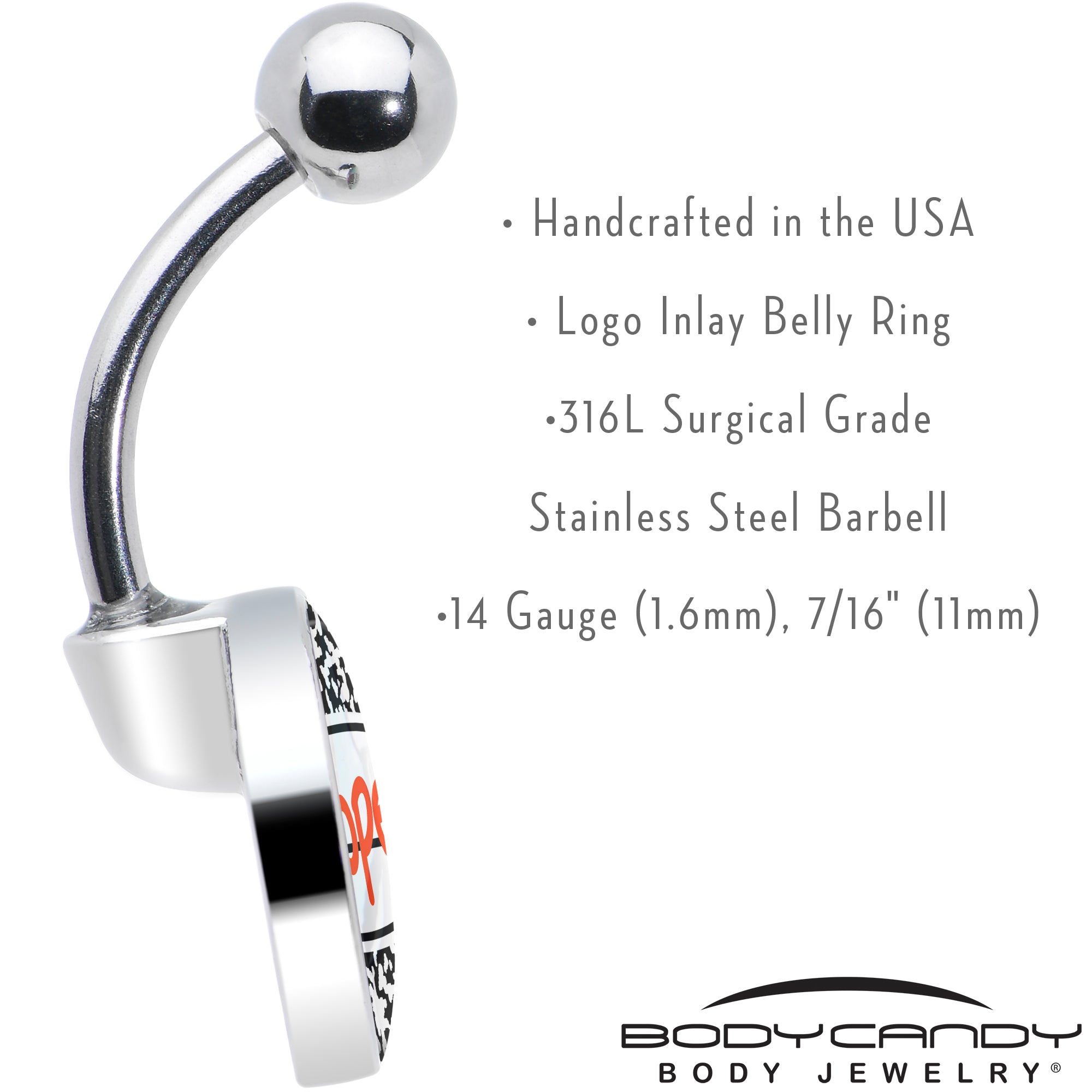 BodyCandy Dope Composition Notebook Belly Ring by Onyx O — in-use photo