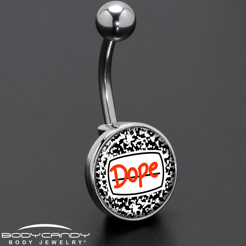 BodyCandy Dope Composition Notebook Belly Ring by Onyx O — size reference