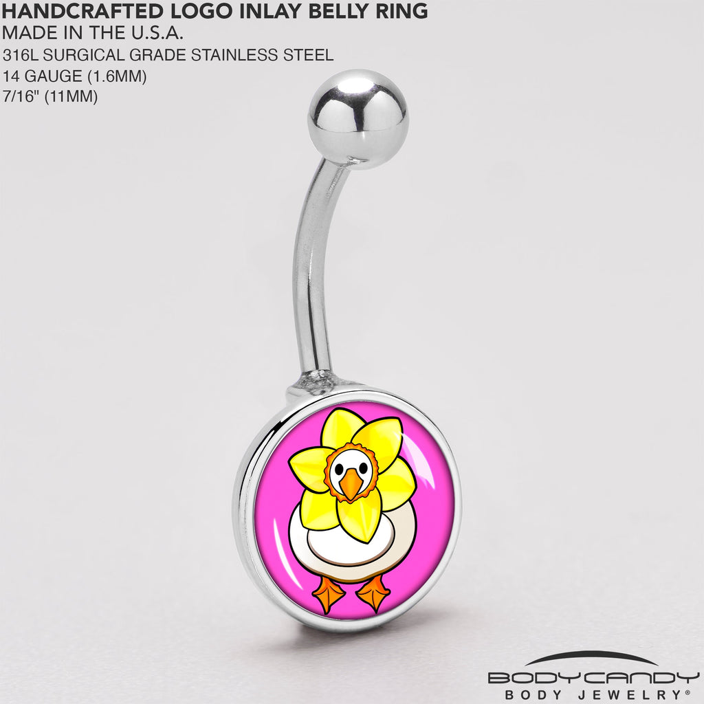 BodyCandy Daffodil Duck Belly Ring by Onyx O — back view