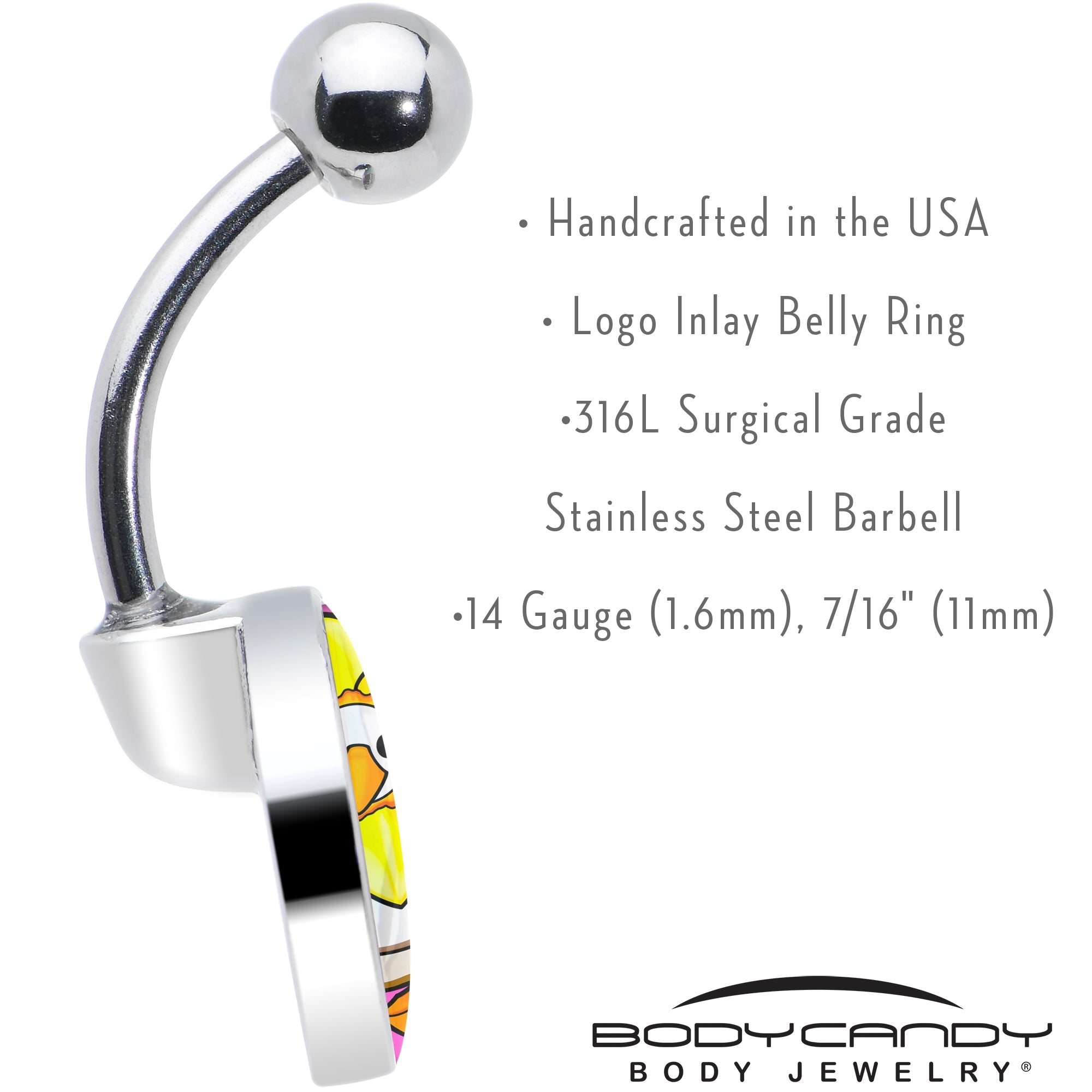 BodyCandy Daffodil Duck Belly Ring by Onyx O — in-use photo