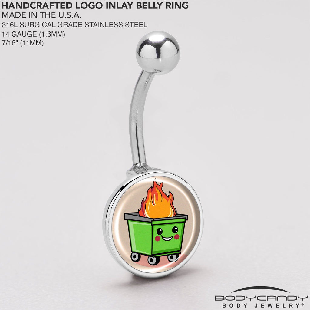 BodyCandy Dumpster Fire Belly Ring by Onyx O — back view