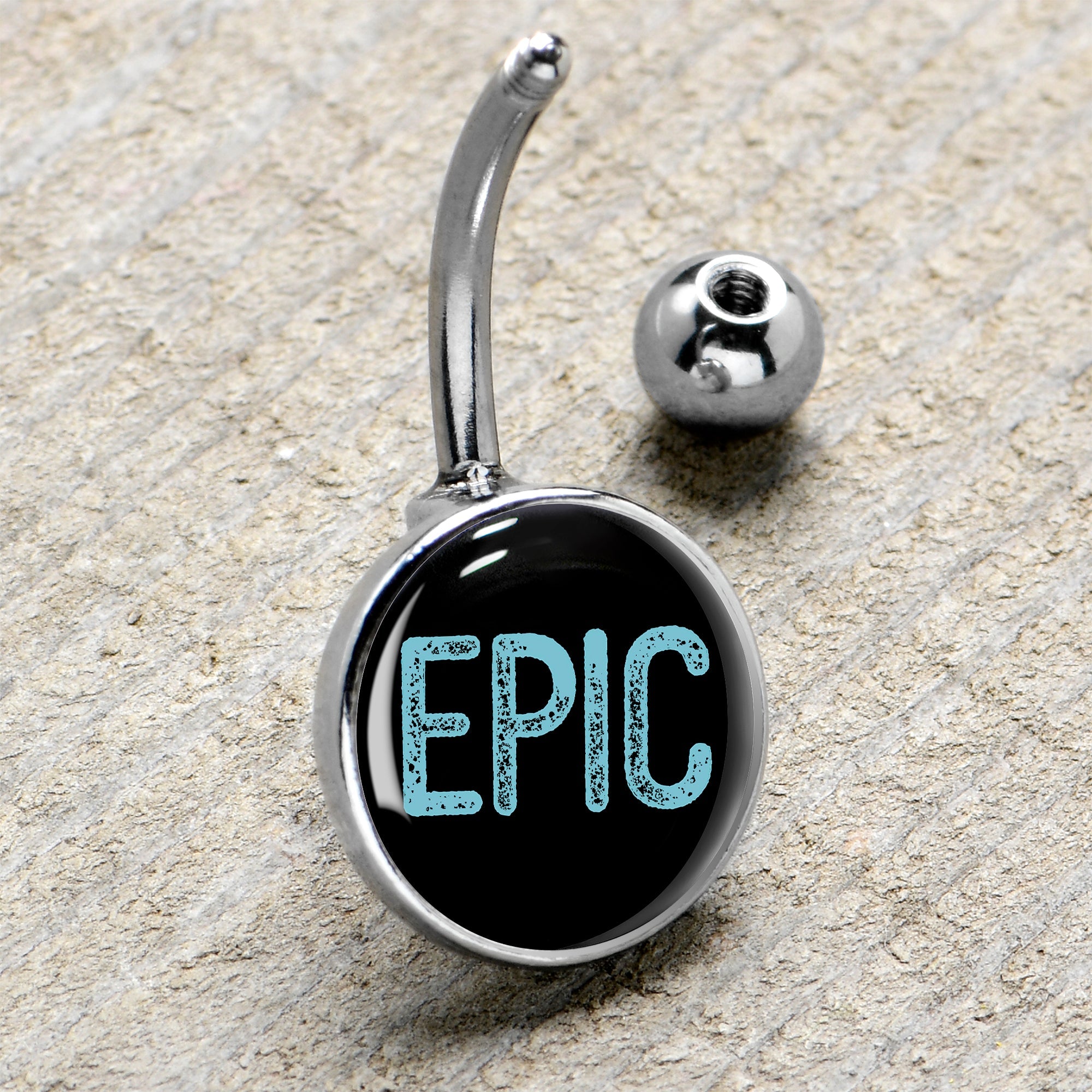 BodyCandy Epic Blue Belly Ring — side view