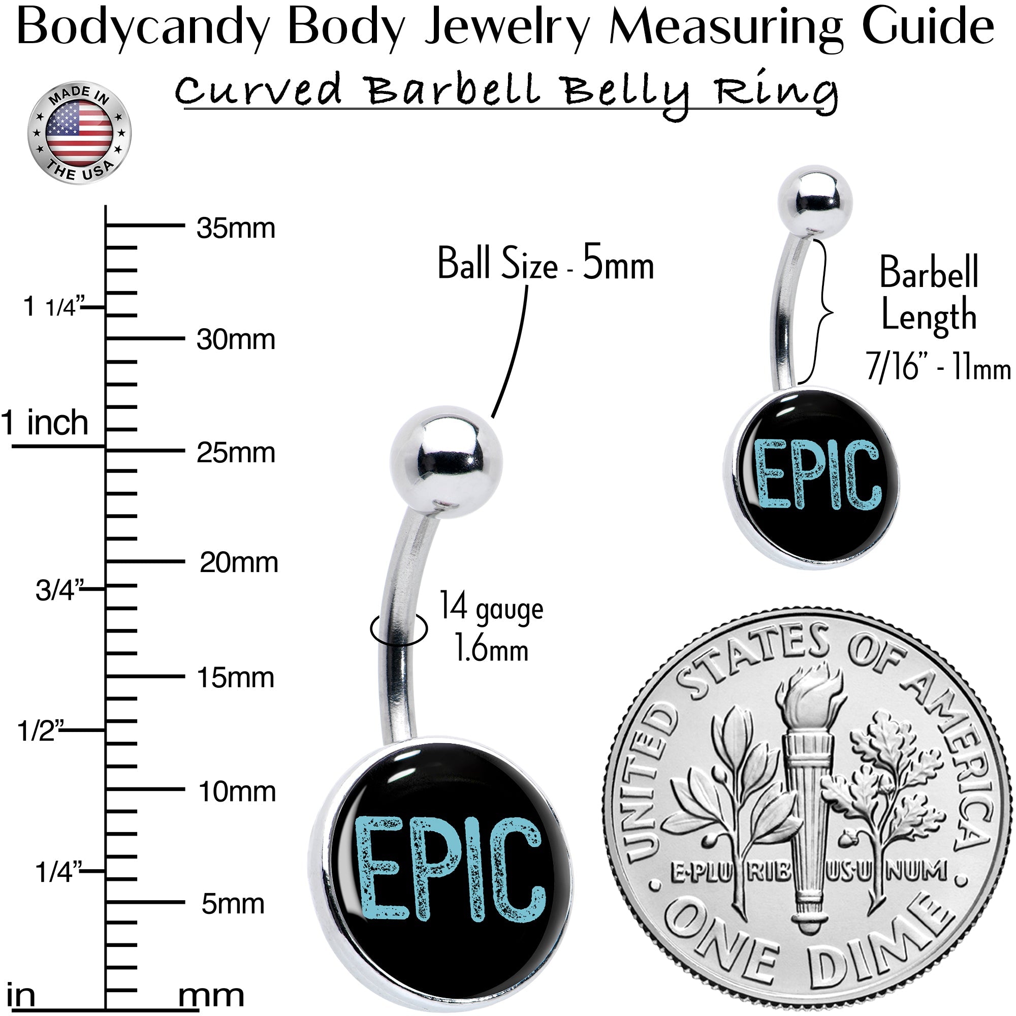 BodyCandy Epic Blue Belly Ring — alternative angle