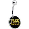 BodyCandy Black Yellow Fake Adult Belly Ring by Onyx O — main product shot