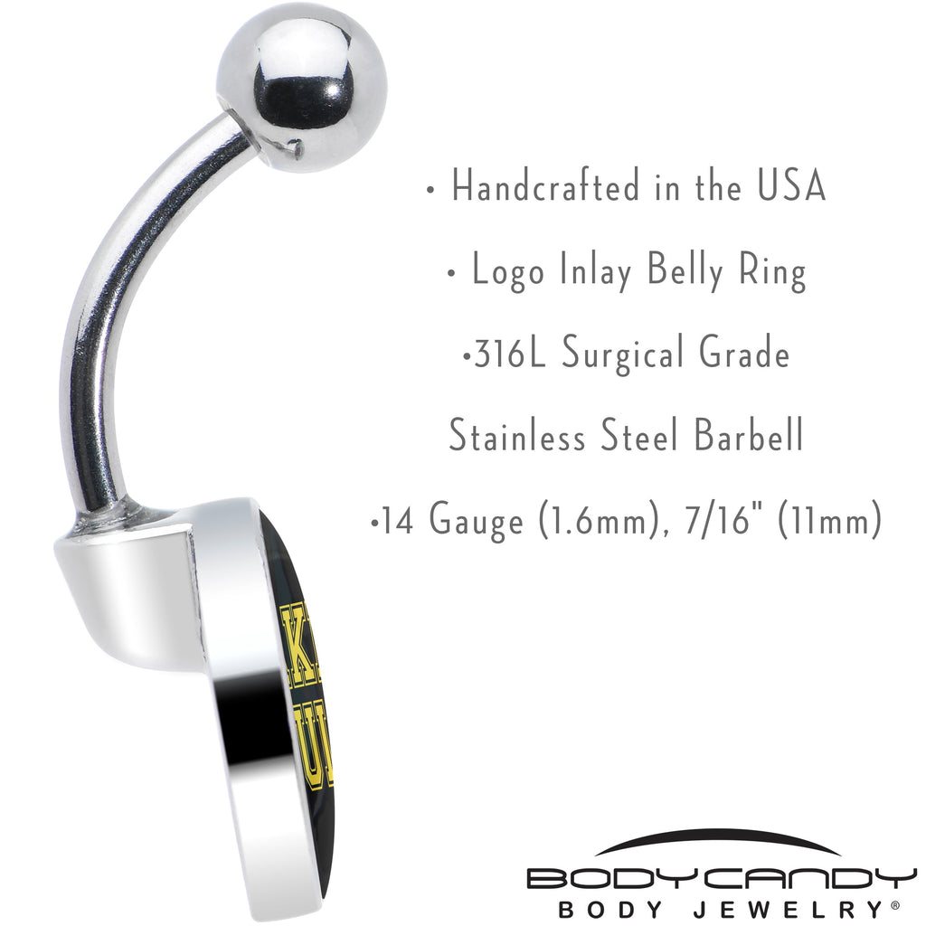BodyCandy Black Yellow Fake Adult Belly Ring by Onyx O — in-use photo