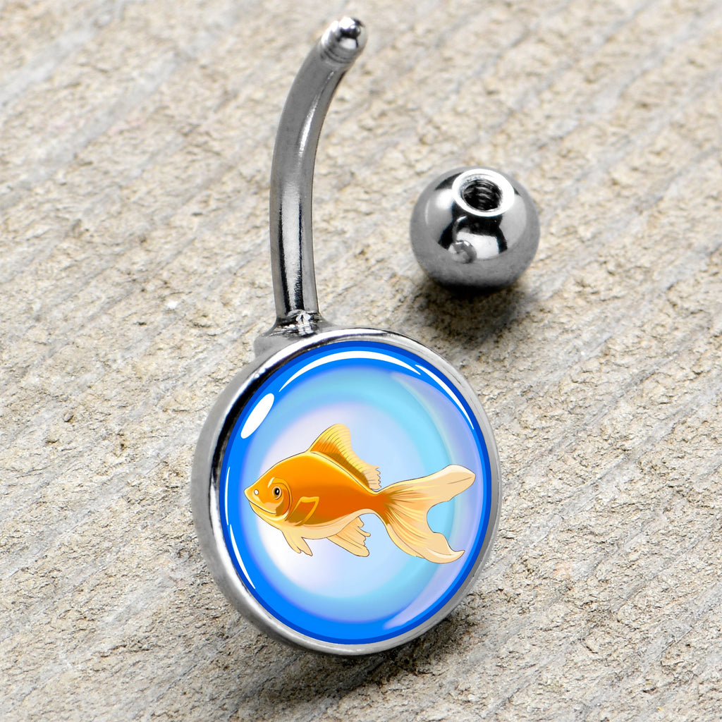 BodyCandy Gold Fish Belly Ring by Onyx O — side view