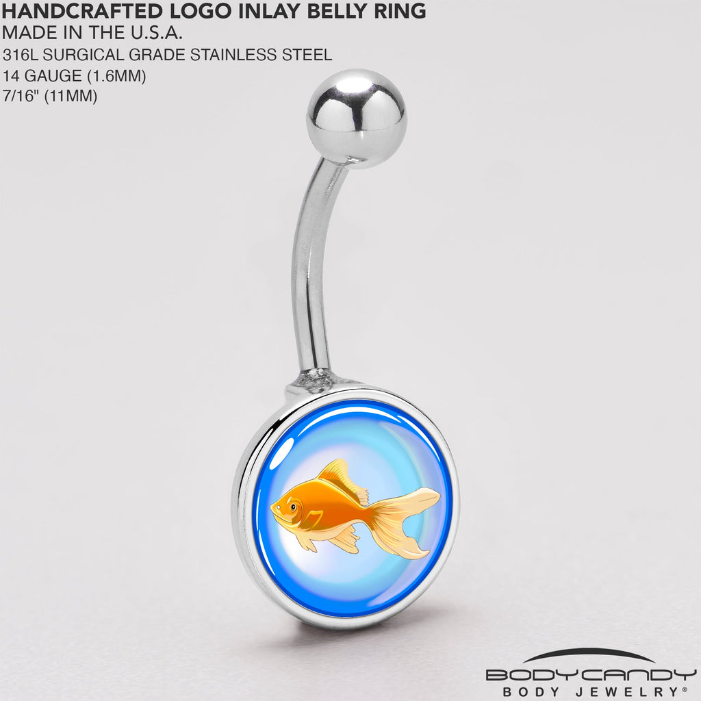 BodyCandy Gold Fish Belly Ring by Onyx O — back view