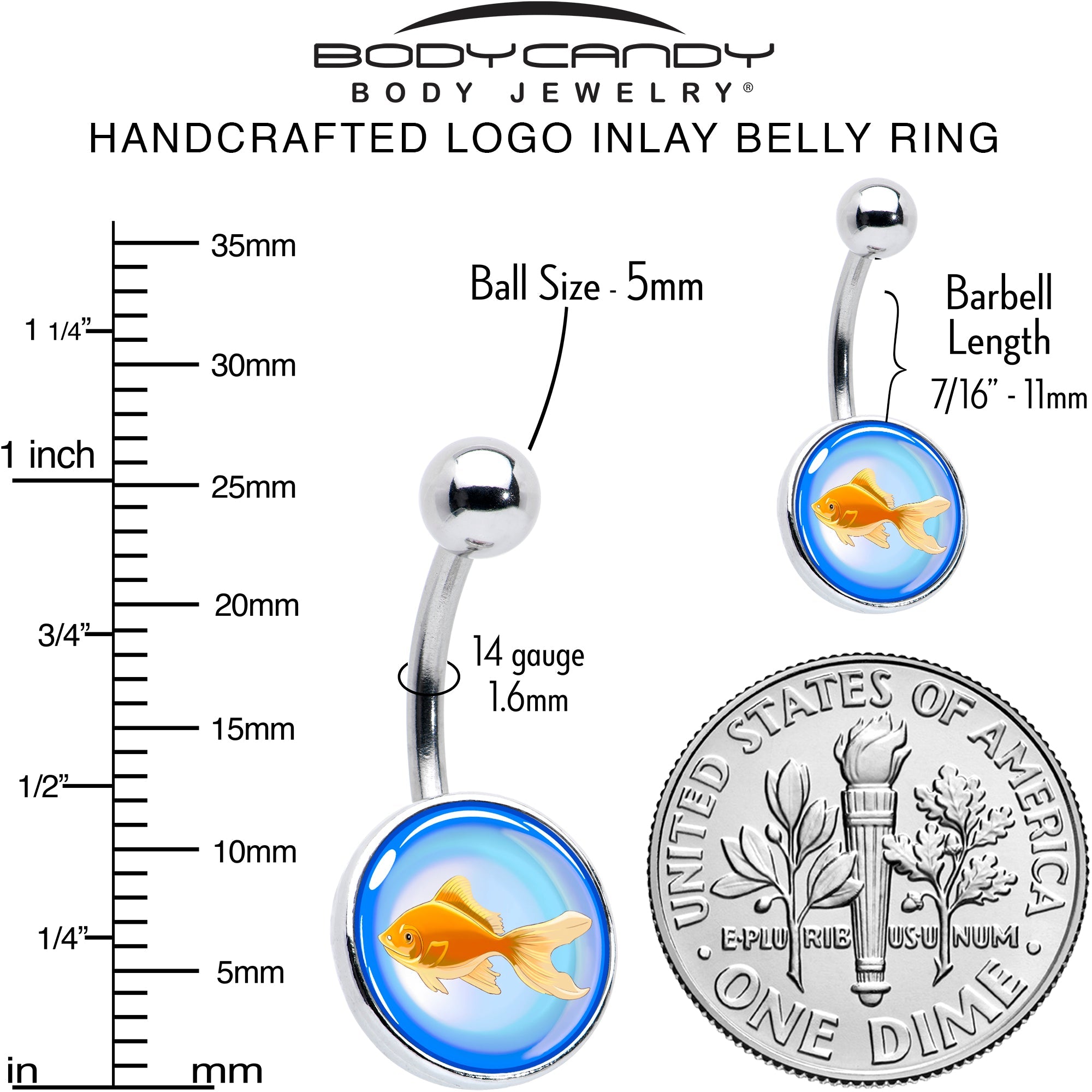 BodyCandy Gold Fish Belly Ring by Onyx O — alternative angle
