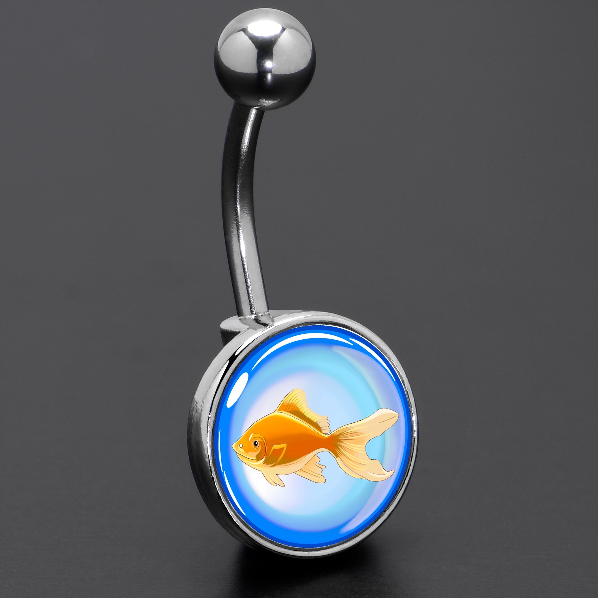 BodyCandy Gold Fish Belly Ring by Onyx O — size reference