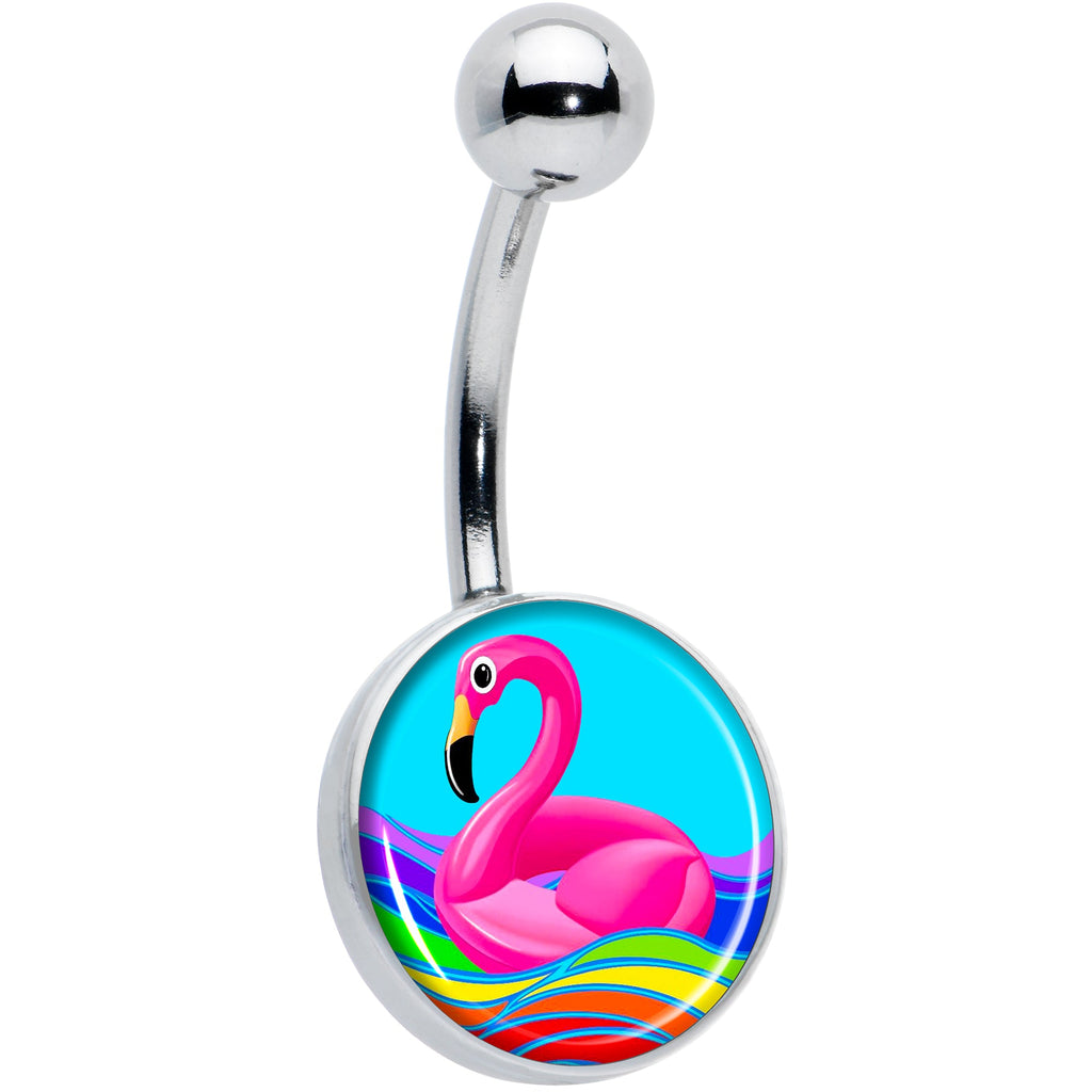 BodyCandy Rainbow Sea Floating Flamingo Belly Ring by Onyx O — main product shot