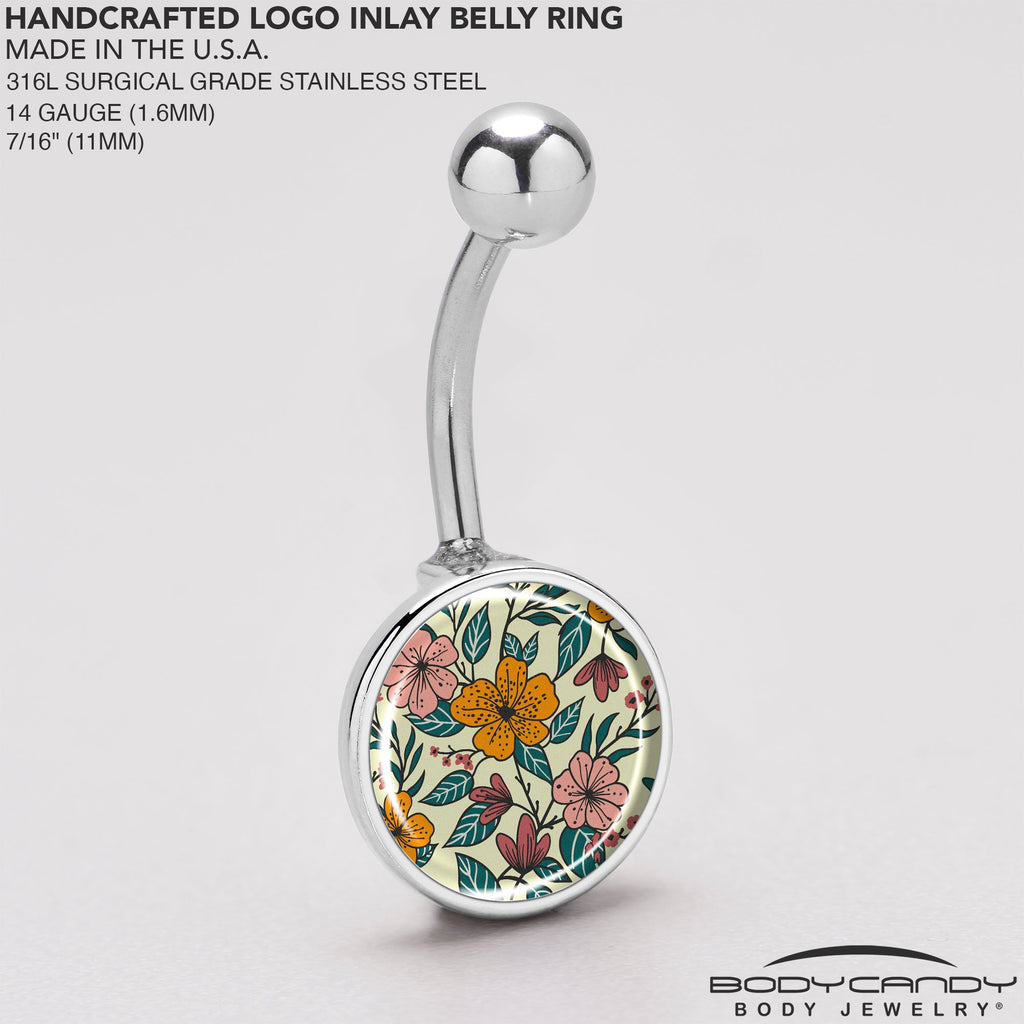 BodyCandy Blossom Creation Wildflower Flowers Belly Ring by Onyx O — back view