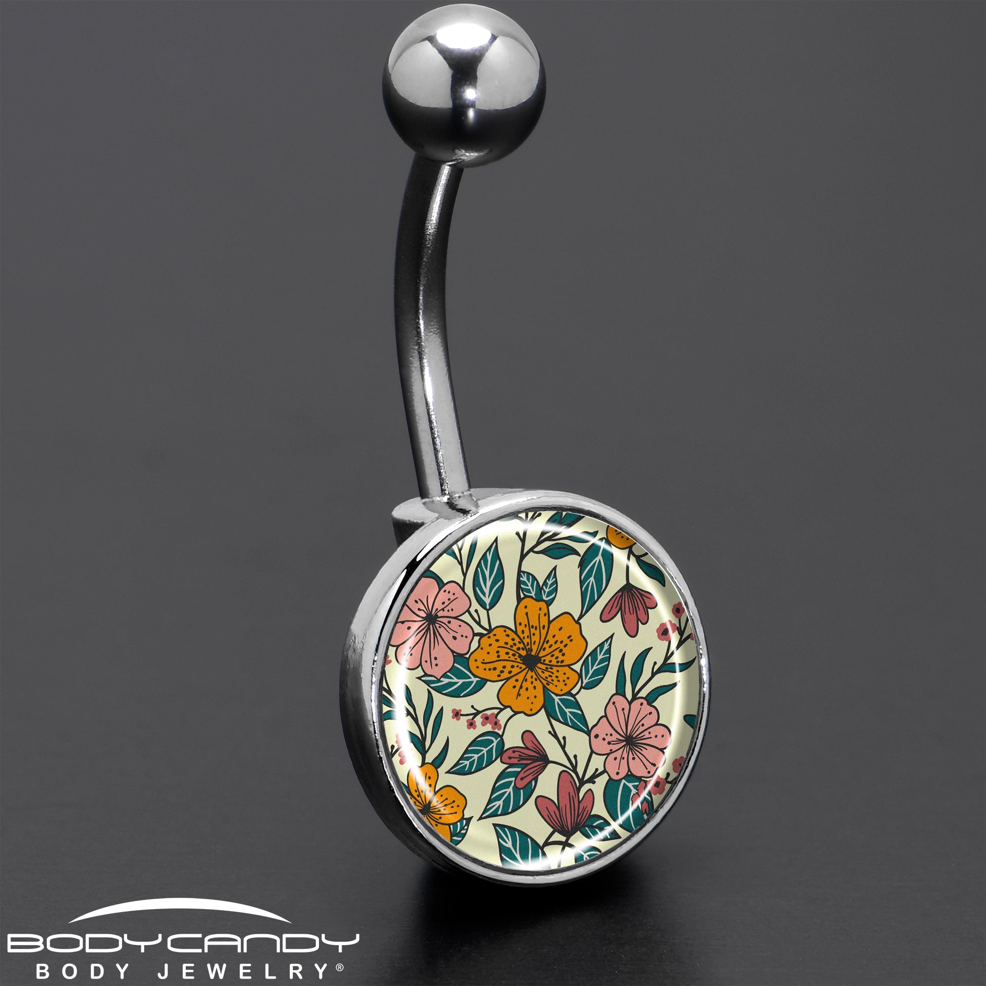 BodyCandy Blossom Creation Wildflower Flowers Belly Ring by Onyx O — size reference