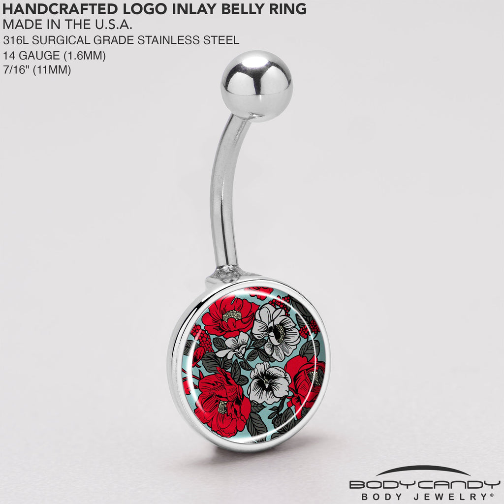BodyCandy Blossom Creation Vibrant Bloom of Flowers Belly Ring by Onyx O — back view