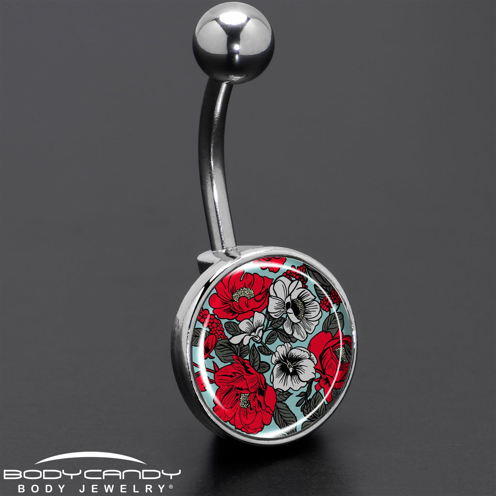 BodyCandy Blossom Creation Vibrant Bloom of Flowers Belly Ring by Onyx O — size reference