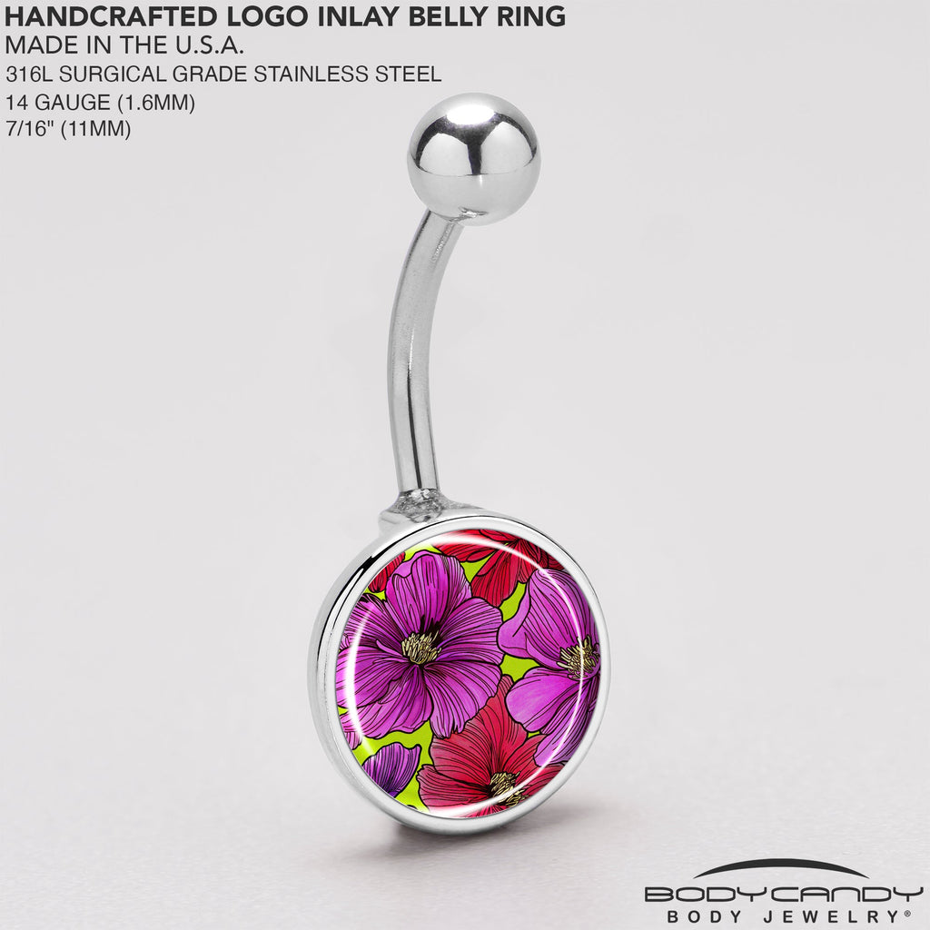 BodyCandy Blossom Creation Tropical Floral Flowers Belly Ring by Onyx O — back view