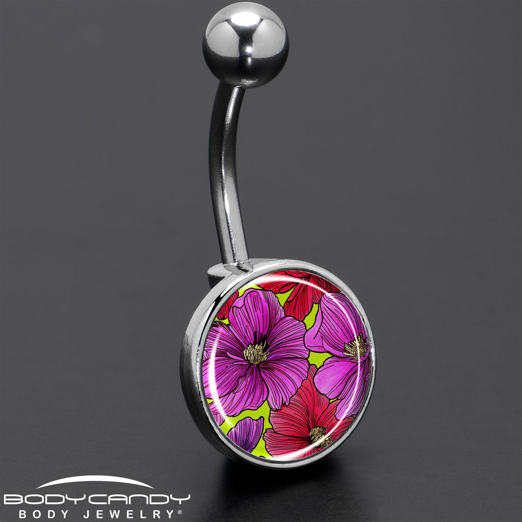 BodyCandy Blossom Creation Tropical Floral Flowers Belly Ring by Onyx O — size reference