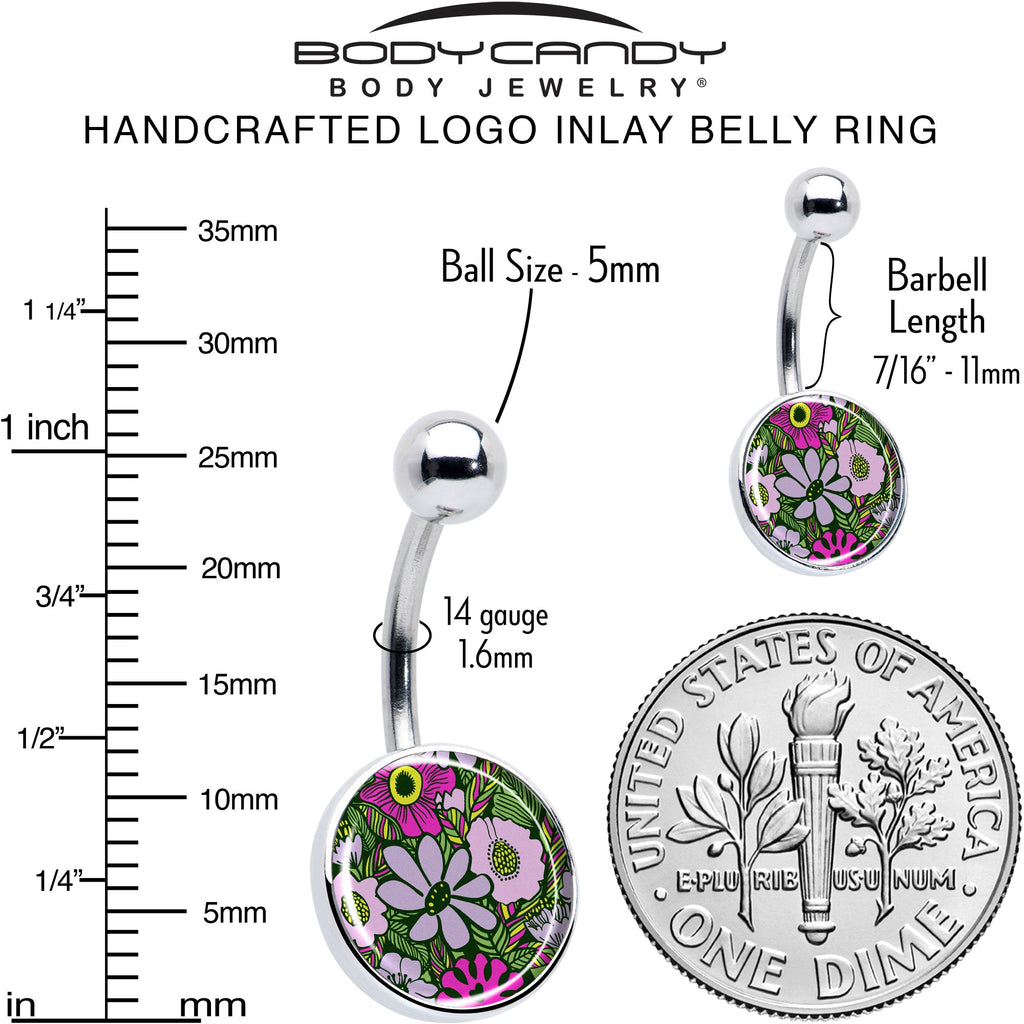 BodyCandy Blossom Creation Paradise of Pink Flowers Belly Ring by Onyx O — alternative angle