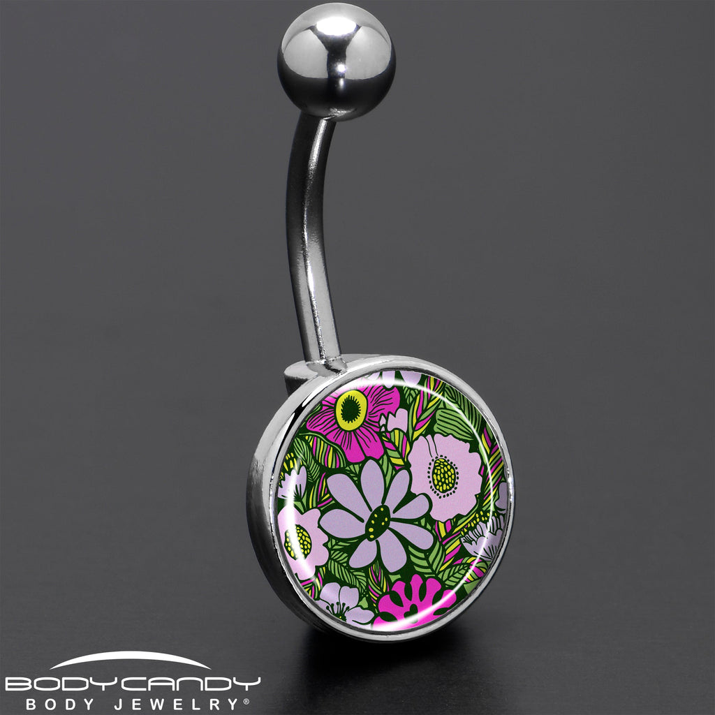 BodyCandy Blossom Creation Paradise of Pink Flowers Belly Ring by Onyx O — size reference