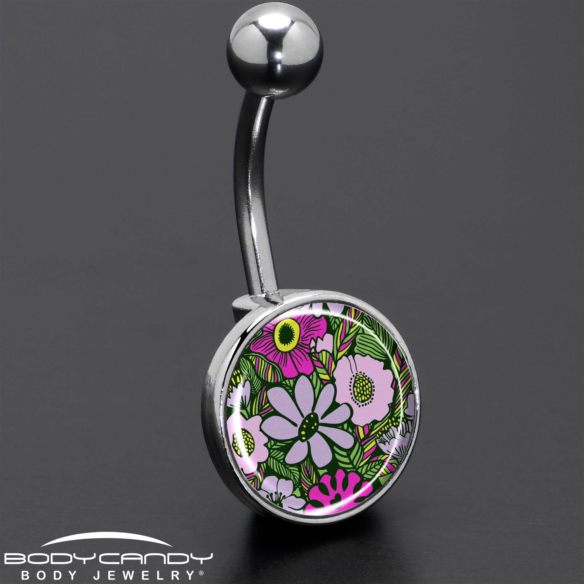 BodyCandy Blossom Creation Paradise of Pink Flowers Belly Ring by Onyx O — size reference