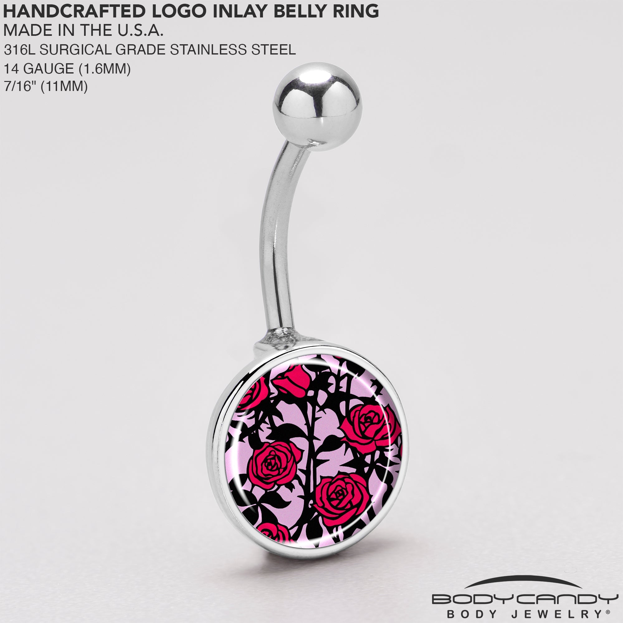 BodyCandy Blossom Creation Floral Love of Roses Belly Ring by Onyx O — back view