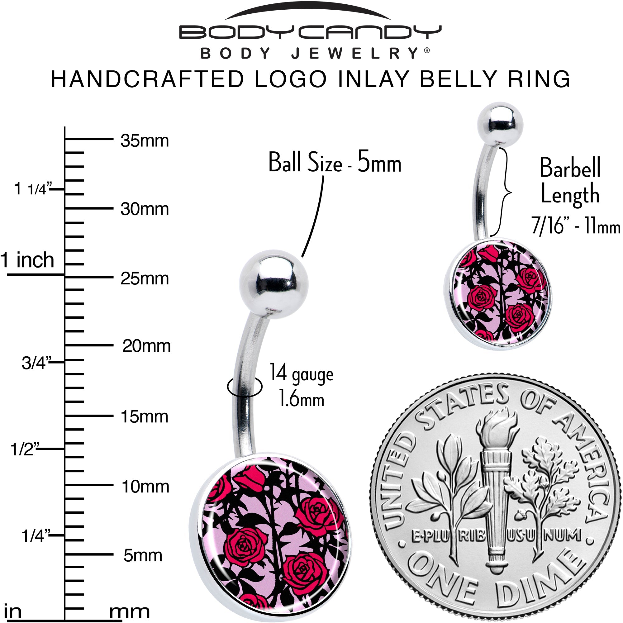BodyCandy Blossom Creation Floral Love of Roses Belly Ring by Onyx O — alternative angle