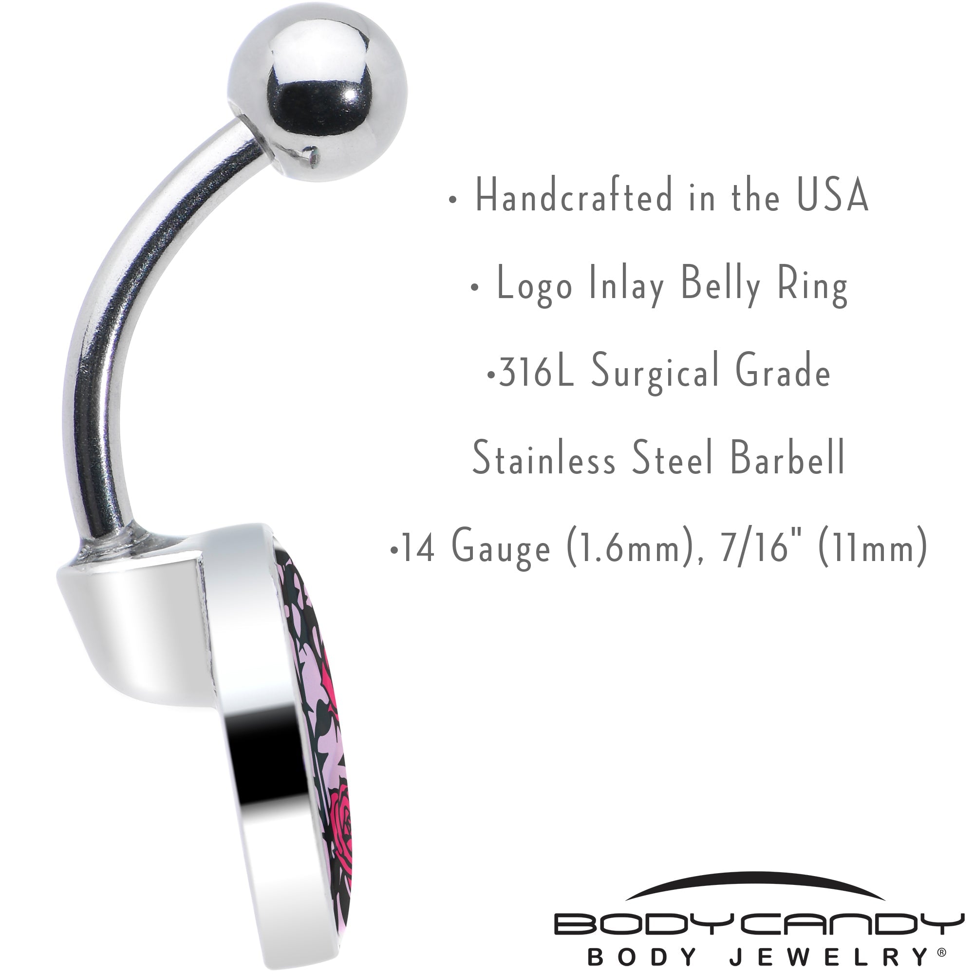BodyCandy Blossom Creation Floral Love of Roses Belly Ring by Onyx O — in-use photo